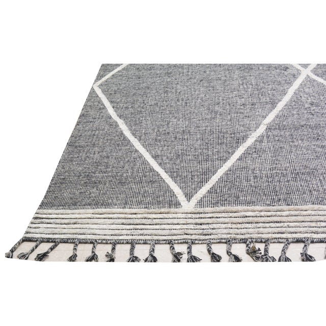 1990s 1990s Moroccan Hand Knotted Beni Ourain Rug With Organic Wool and Soft Texture,12'X15' For Sale - Image 5 of 7