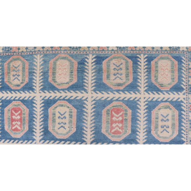 Textile Vintage Hand-Knotted Turkish Tulu Rug in Wool With All-Over Medallion Design For Sale - Image 7 of 10