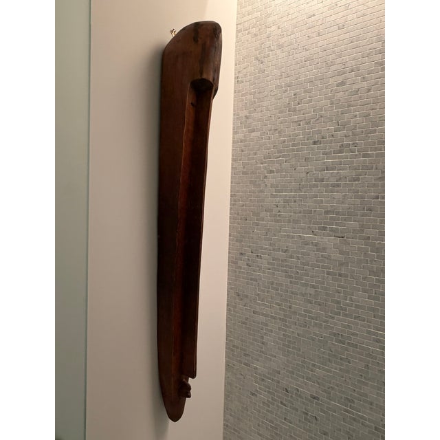 Elongated Hand‑Carved Wooden Wall Sculpture – Organic Modern Art Mask From Material Possessions Chicago For Sale In Chicago - Image 6 of 10