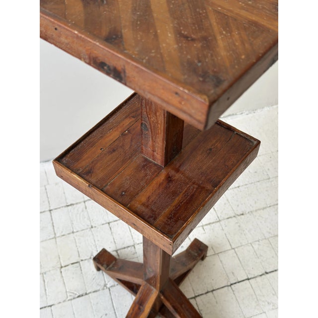 Wood Vintage Constructivist Parquetry Tiered Wood Pedestal Stand, Circa 1940s-50s For Sale - Image 7 of 18