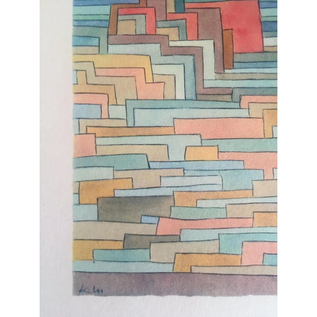 Sky Blue Paul Klee Vintage 1969 Abstract Modernist Lithograph Print " City on a Lagoon " 1932 For Sale - Image 8 of 12