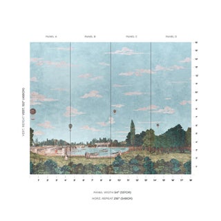 Schumacher X Carl D'Aquino Promenade 4 Panel Set In Document For Sale