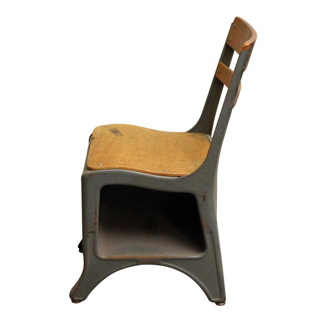 Vintage Cooper Center Child's School Chair With Cubby For Sale - Image 6 of 9