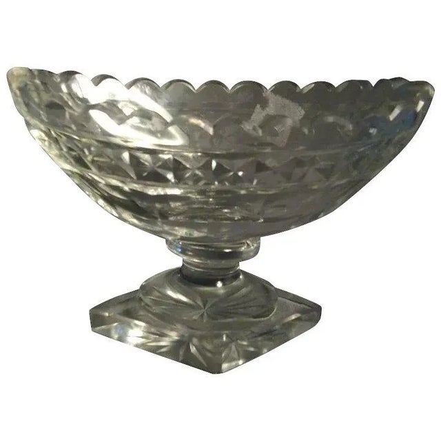 Glass 1790 George III Anglo Irish Lead Crystal Cut Glass Footed Compote For Sale - Image 7 of 7