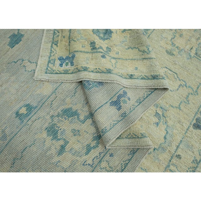 Textile Turkish Oushak Rug 9'1" x 11'9" #18557 For Sale - Image 7 of 8
