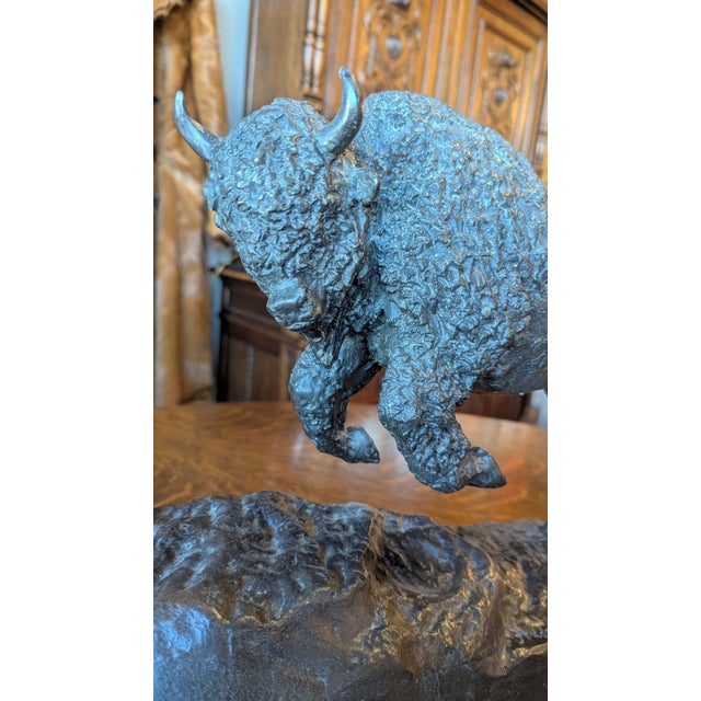 Metal 1970s Remington Bison Bronze Statue For Sale - Image 7 of 7