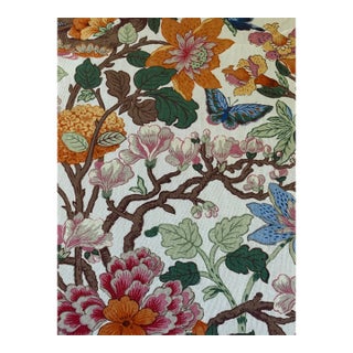 Gp & J Baker Magnolia Cream/Blue Fabric r1351.4 Baker Originals Collection 5 Yards For Sale