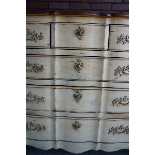 French Provincial Century Furniture Country French Tall Chest of Drawers For Sale - Image 3 of 12