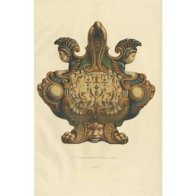 Vase of the Florence Museum in Italy, 1869, Paper For Sale - Image 6 of 6