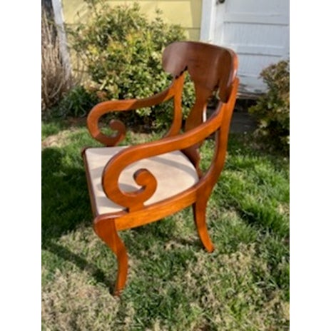 Set of 6 Mid 20th Century Regency Solid Cherry Dining Chairs Attributed to Henkel Harris For Sale - Image 9 of 10