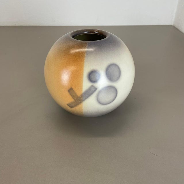 Bauhaus Bauhaus Ceramic Pottery Vase from Karlsruher Majolika, Germany, 1950s For Sale - Image 3 of 18