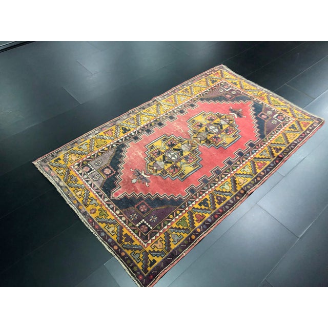 1960s Vintage Turkish Anatolian Handmade Multicolor Rug For Sale - Image 5 of 11