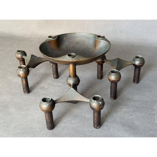 Vintage German Candlesticks by Fritz Nagel for BMF, 1960, Set of 4 For Sale - Image 9 of 11