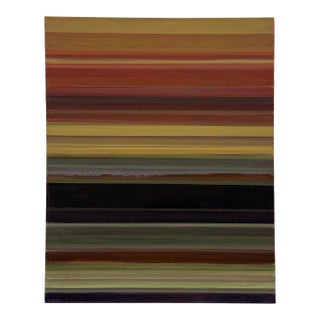 Contemporary Signed Striped Abstract Painting on Canvas For Sale