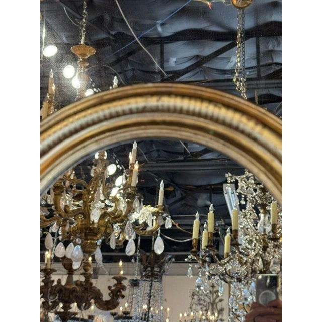 Traditional French Louis Philippe Gold Leaf Arched Mirror For Sale - Image 3 of 7
