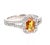 A gorgeous Orange Sapphire and Diamond Ring set in White Gold. It can be the most beautiful and unique Engagement Ring....