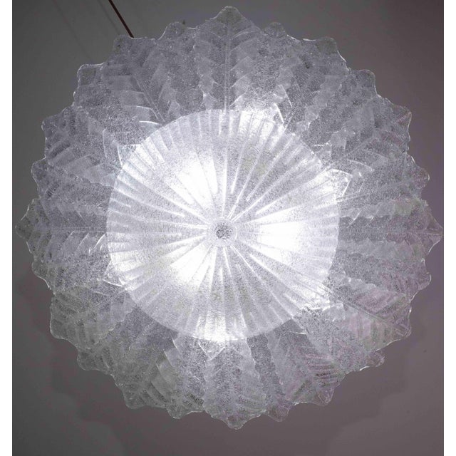 Metal Catania Large Size Murano Clear Transparent Glass Ceiling Light, 1970s For Sale - Image 7 of 12