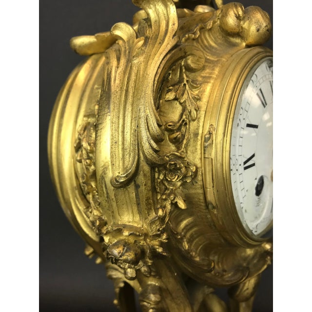 19th C. French Gilt Bronze Clock For Sale In Los Angeles - Image 6 of 11