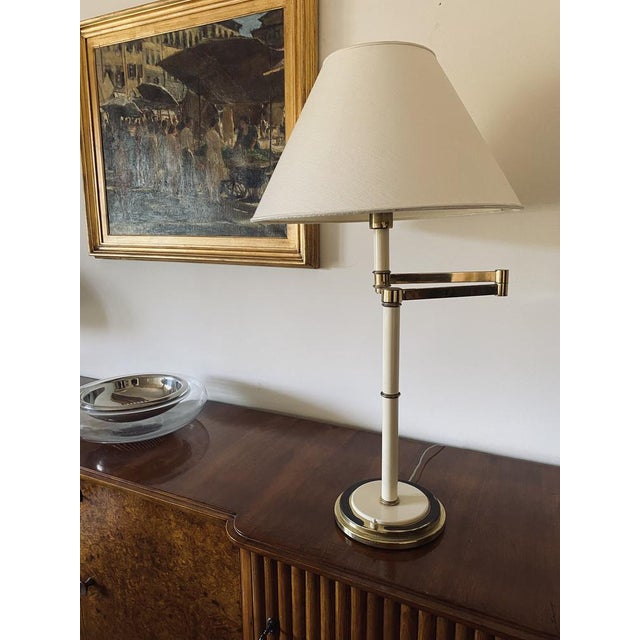 Mid-Century Modern Hollywood Regency Brass Table Lamp by Tommaso Barbi, 1970 For Sale - Image 3 of 14