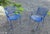 Vintage Wrought Iron Patio Set Painted Ford Blue, 3 Pieces For Sale - Image 9 of 18