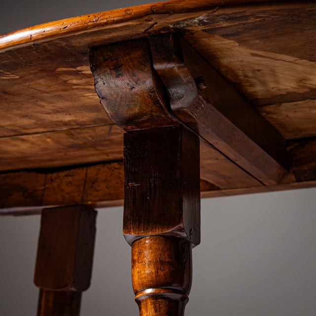 Wood Baroque Demi-Lune Console Table, 1700s For Sale - Image 7 of 8