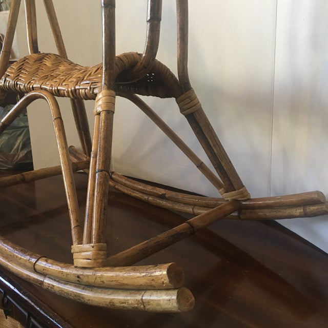 Vintage Boho Wicker Rocking Horse Chairish