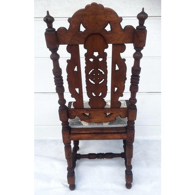 19th Century Neo-Renaissance Oak Chair For Sale - Image 10 of 18