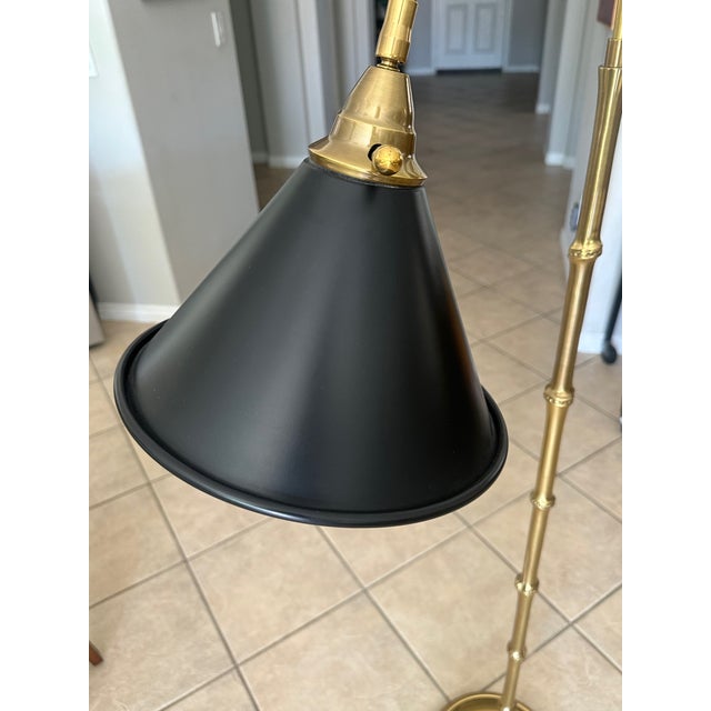 Late 20th Century Frederick CooperSolid Brass Faux Bamboo Floor Lamp For Sale - Image 15 of 17