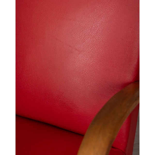 Vintage Italian Armchairs in Red Leather, 1950s, Set of 2 For Sale - Image 15 of 17