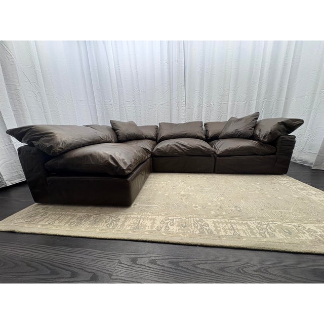 Rh Cloud® Modular Leather Sectional — 4-Piece For Sale - Image 14 of 18