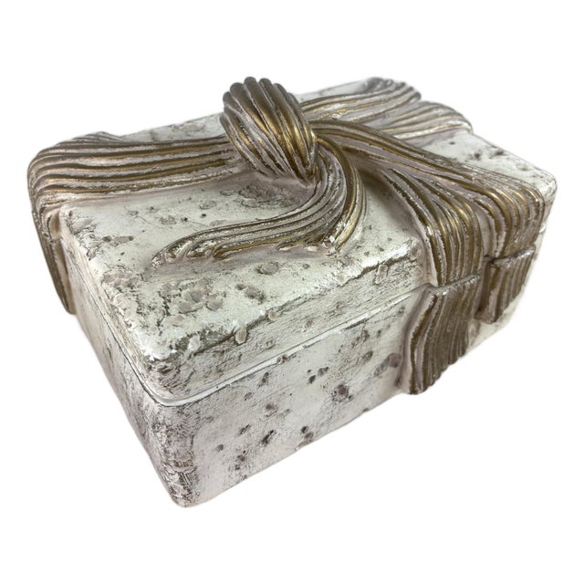 Mid-Century Vintage Hollywood Regency Inspired Plaster Trinket Box For Sale