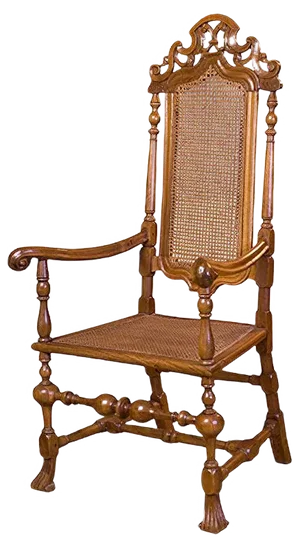 Antique Spanish Carved Walnut Armchair