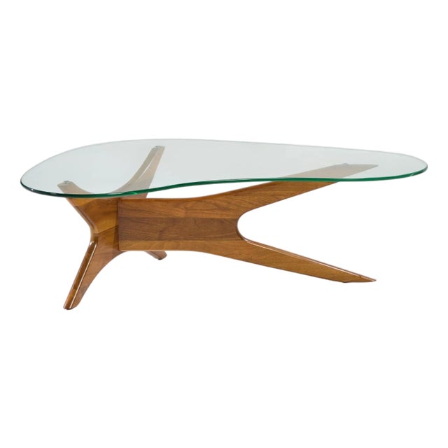 Adrian Pearsall for Craft Associates Mid Century Walnut Jacks Coffee Table For Sale