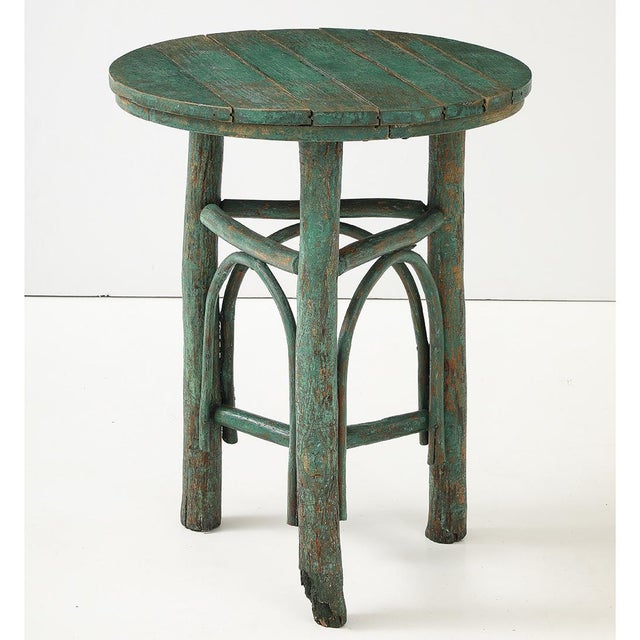 Rustic 1920s Vintage Painted Adirondack Table For Sale - Image 3 of 11