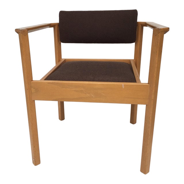 Mid Century Wood And Fabric Accent Chair Chairish