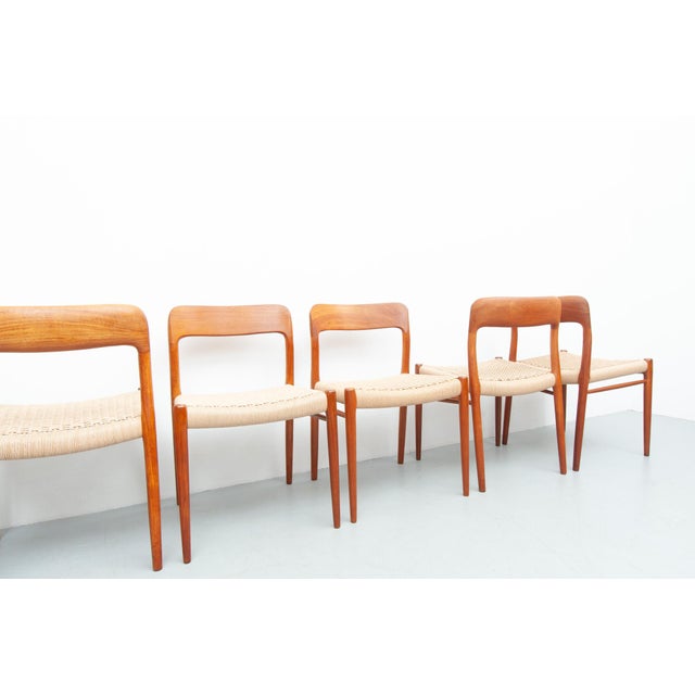 Dining Chairs Model 75 by Niels Otto Møller for J. L. Møller Møbelfabrik, 1950s, Set of 6 For Sale - Image 4 of 16