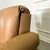 Postmodern Post Modern Slab Sided Tan Leather Club Chairs - a Pair For Sale - Image 3 of 8