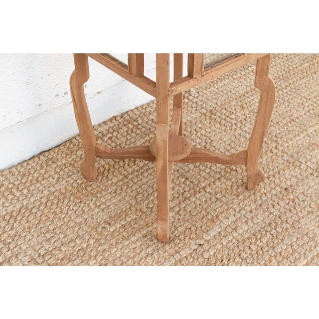 Small Antique Teak Colonial Mirror Side Table For Sale - Image 4 of 9