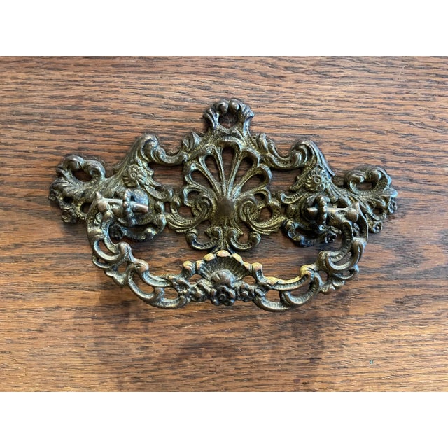 Wood Antique 4-Drawer Dresser With Detailed Iron Hardware For Sale - Image 7 of 12