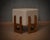 1990s Art Deco Pouf in Wood and White Cream, 1990 For Sale - Image 5 of 11