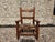 Vintage Children's Chair With Hide Upholstery. Offered is a great handmade carved wood children's chair with cowhide...
