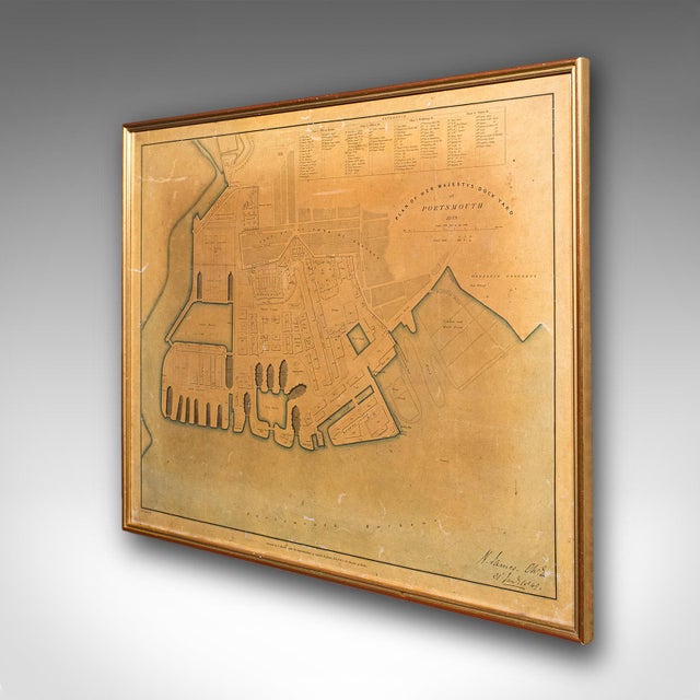 Victorian Antique Town Plan, Portsmouth Dockyard, English, Framed Cartography, Victorian For Sale - Image 3 of 12