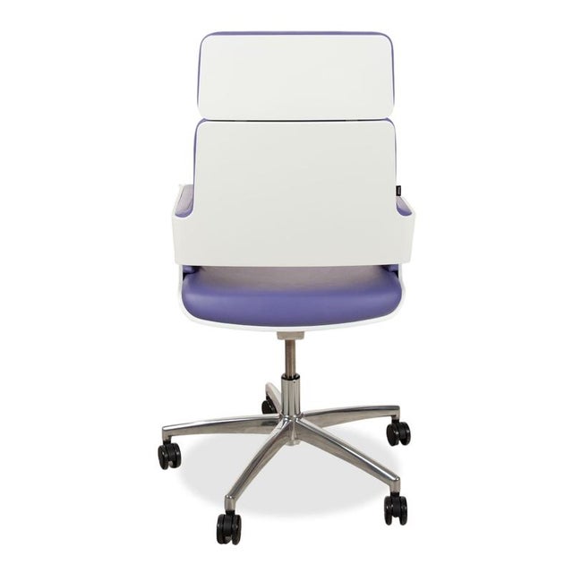 S 845 Leather Office Chair in White Purple with Manual Function from Thonet For Sale - Image 10 of 13