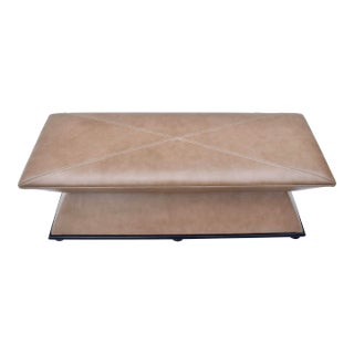 Baker Furniture Hourglass Bench Ottoman With Leather Upholstery For Sale
