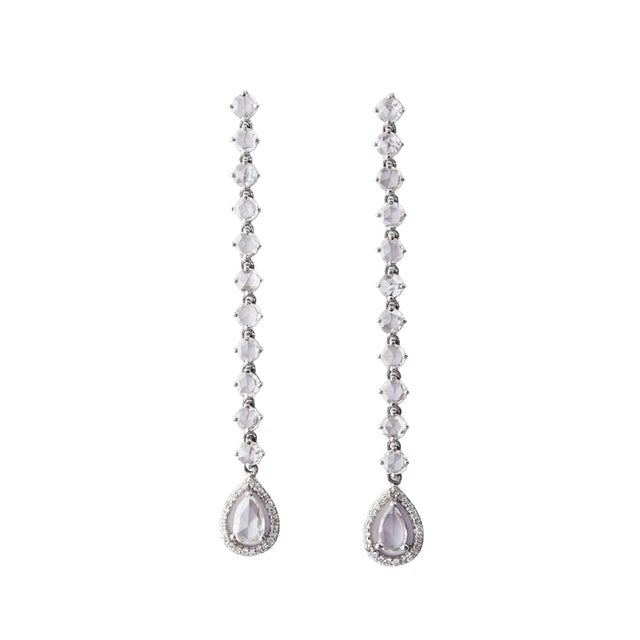 Contemporary Natural rosecut diamond 2.18cts earring in 14k gold For Sale - Image 3 of 18