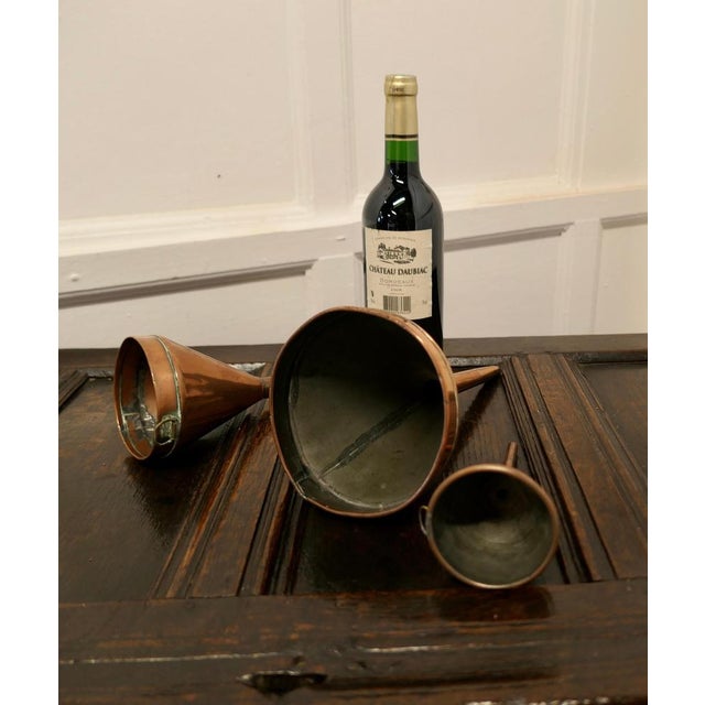 19th Century Copper Ale and Wine Funnel, 1880s, Set of 3 For Sale - Image 6 of 7