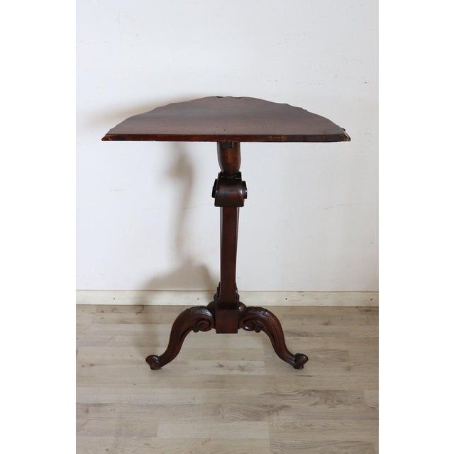 Brown Early 20th Century Pedestal Table in Walnut For Sale - Image 8 of 13