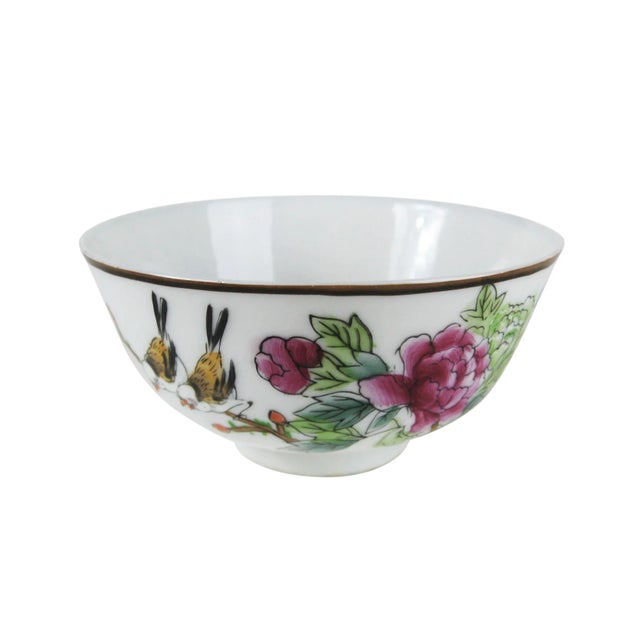 Chinese Antique Peony and Orioles Bowl For Sale - Image 10 of 10