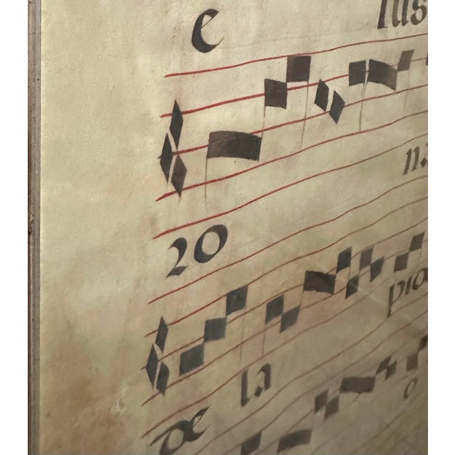 16th/17th Century Spanish Gregorian Chant Manuscript Leaf on Vellum in Glazed Silvergilt Frame. For Sale - Image 9 of 10
