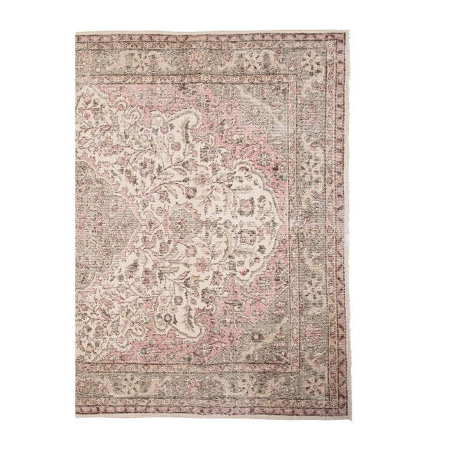 Distressed Vintage Turkish Sparta Rug - 6'11" X 9'10" For Sale In Philadelphia - Image 6 of 12